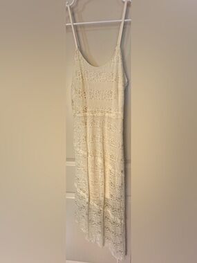 Rebellion Again Eggshell Spaghetti Strap Midi Lined Dresss Junior's Sz Med